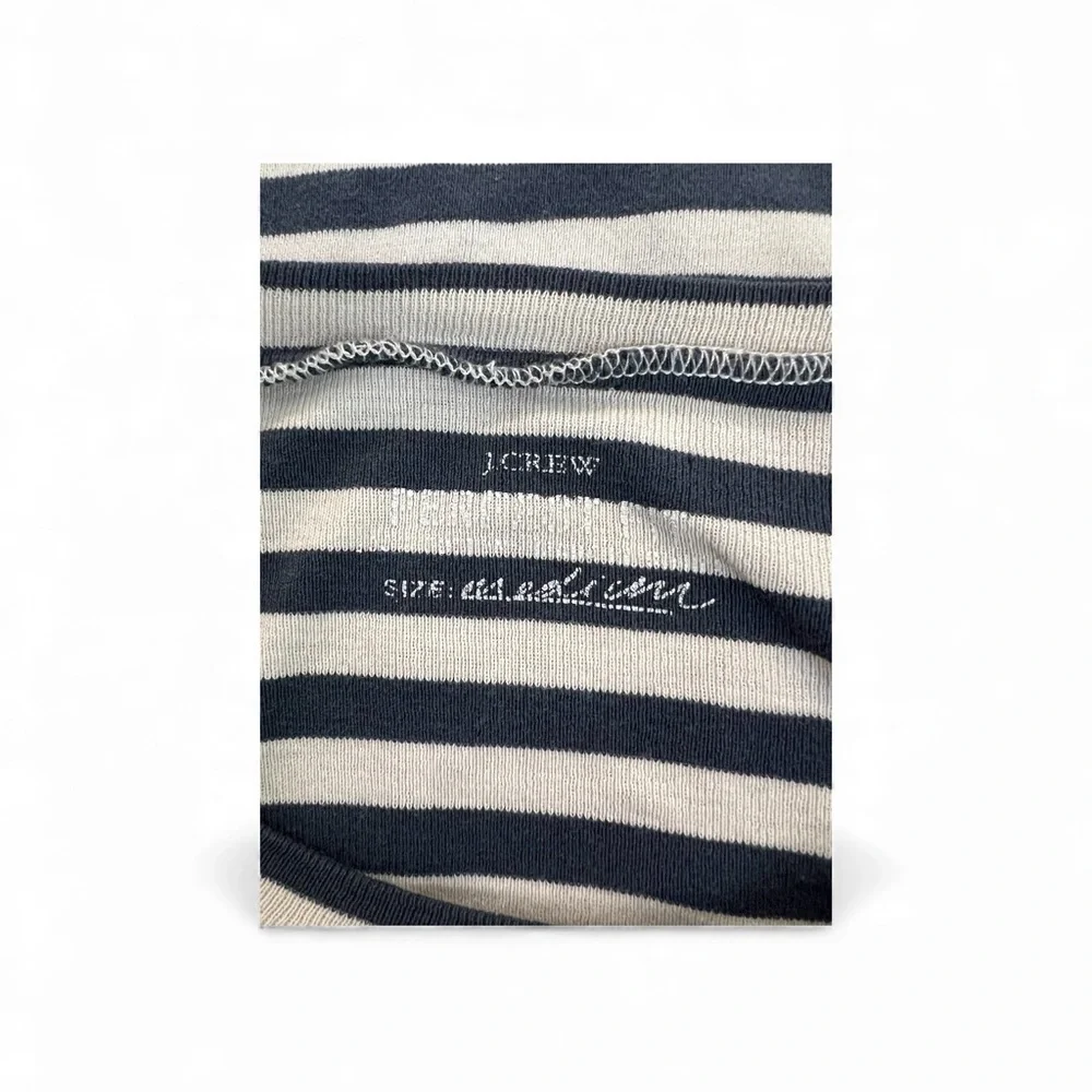 GUC J.Crew blue & cream striped long sleeve tee – size M - Picture 6 of 8